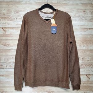Tommy Bahamas Men's Paradise Ridge Brown V-neck sweater sz Small